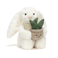 Jellycat Collectible Plush Cream Bunny with Plant