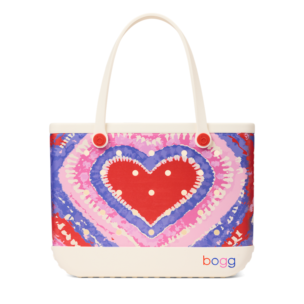 Large Washable Tote Bag Dye-licious Heart Buoy Red for Casual Carry