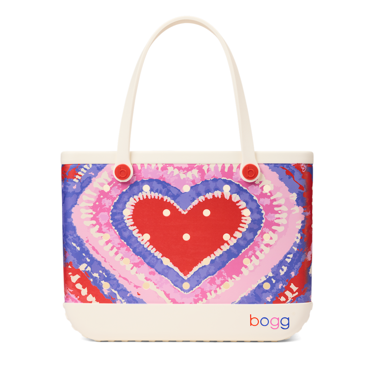 Large Washable Tote Bag Dye-licious Heart Buoy Red for Casual Carry