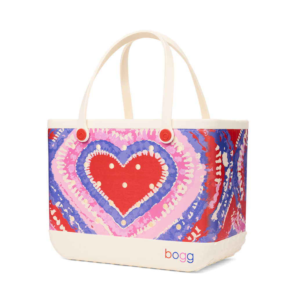 Large Washable Tote Bag Dye-licious Heart Buoy Red for Casual Carry