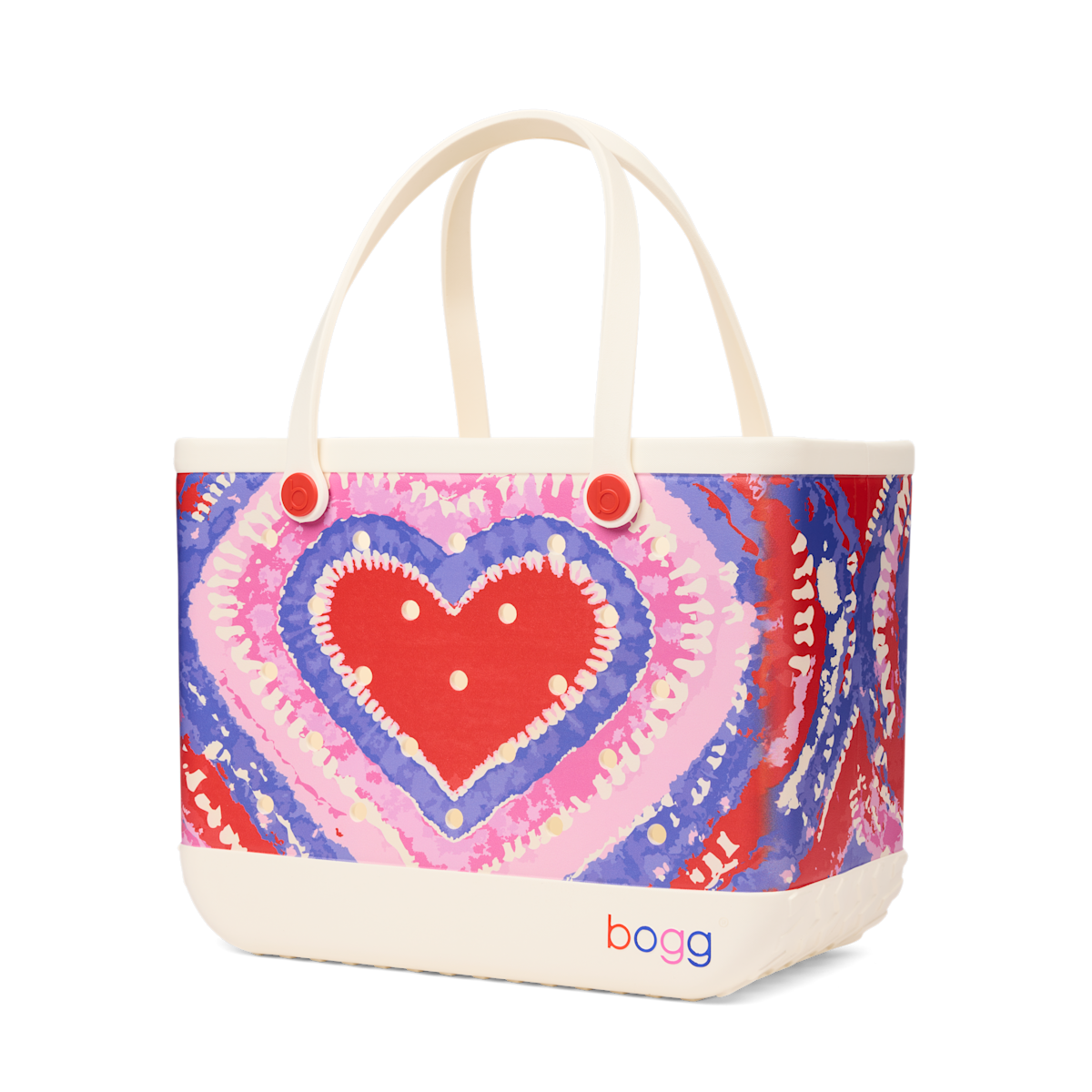 Large Washable Tote Bag Dye-licious Heart Buoy Red for Casual Carry