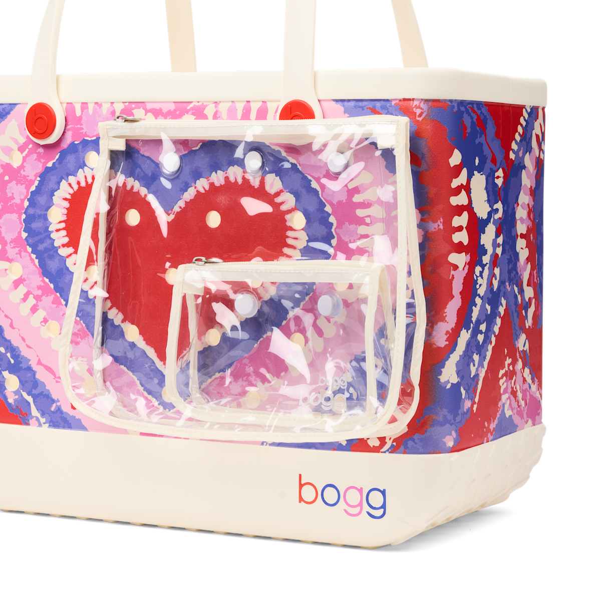 Large Washable Tote Bag Dye-licious Heart Buoy Red for Casual Carry