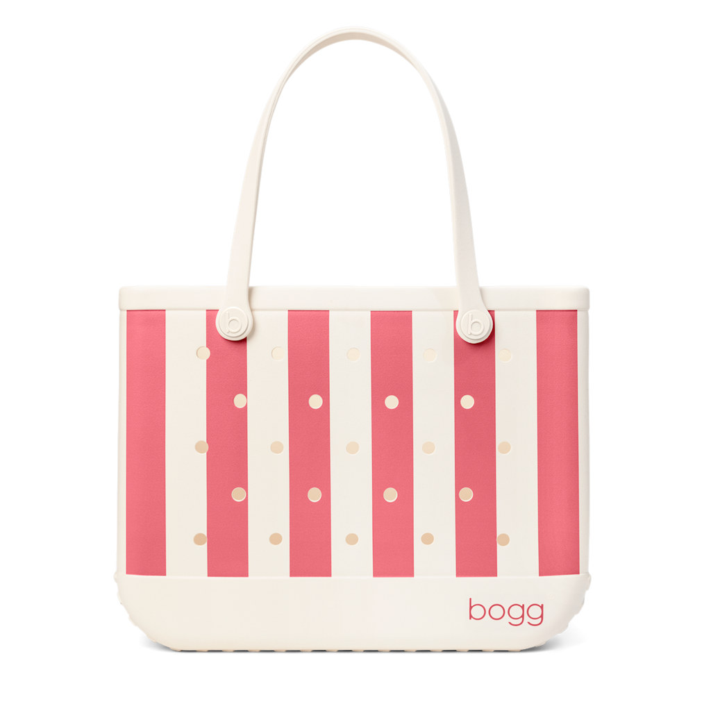 Large Washable Tote Bag Capri Coral Stripe for Casual Carry
