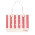 Large Washable Tote Bag Capri Coral Stripe for Casual Carry