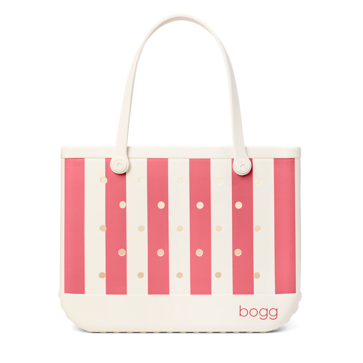 Large Washable Tote Bag Capri Coral Stripe for Casual Carry