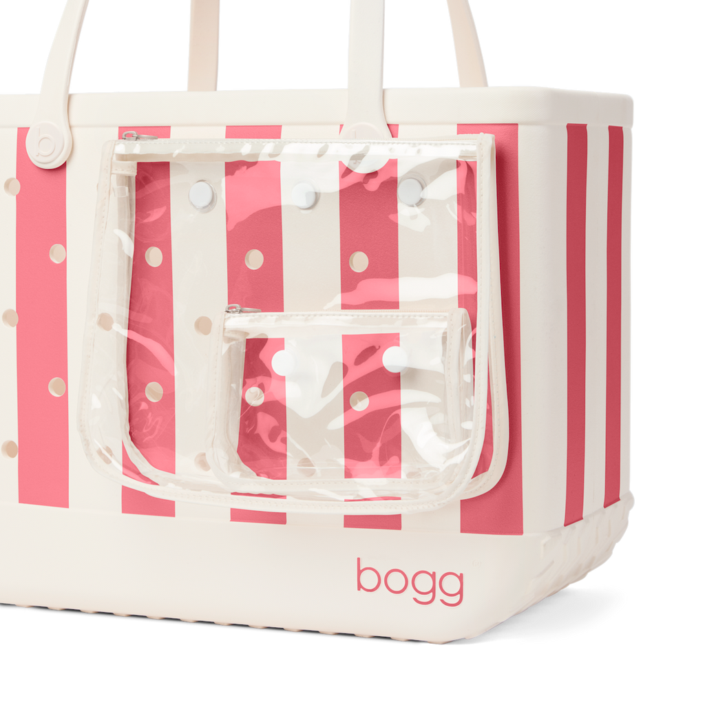 Large Washable Tote Bag Capri Coral Stripe for Casual Carry