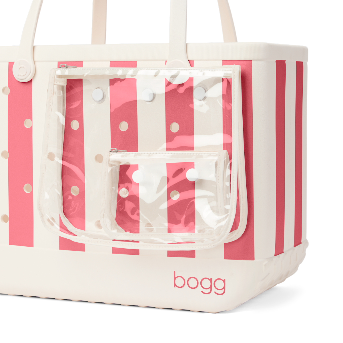 Large Washable Tote Bag Capri Coral Stripe for Casual Carry