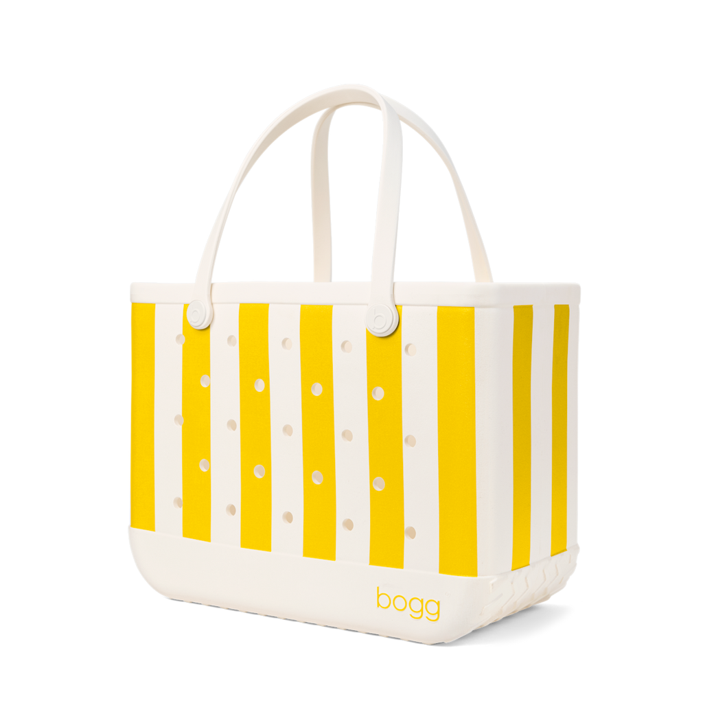 Large Washable Tote Bag Limoncello Yellow Stripe for Casual Carry