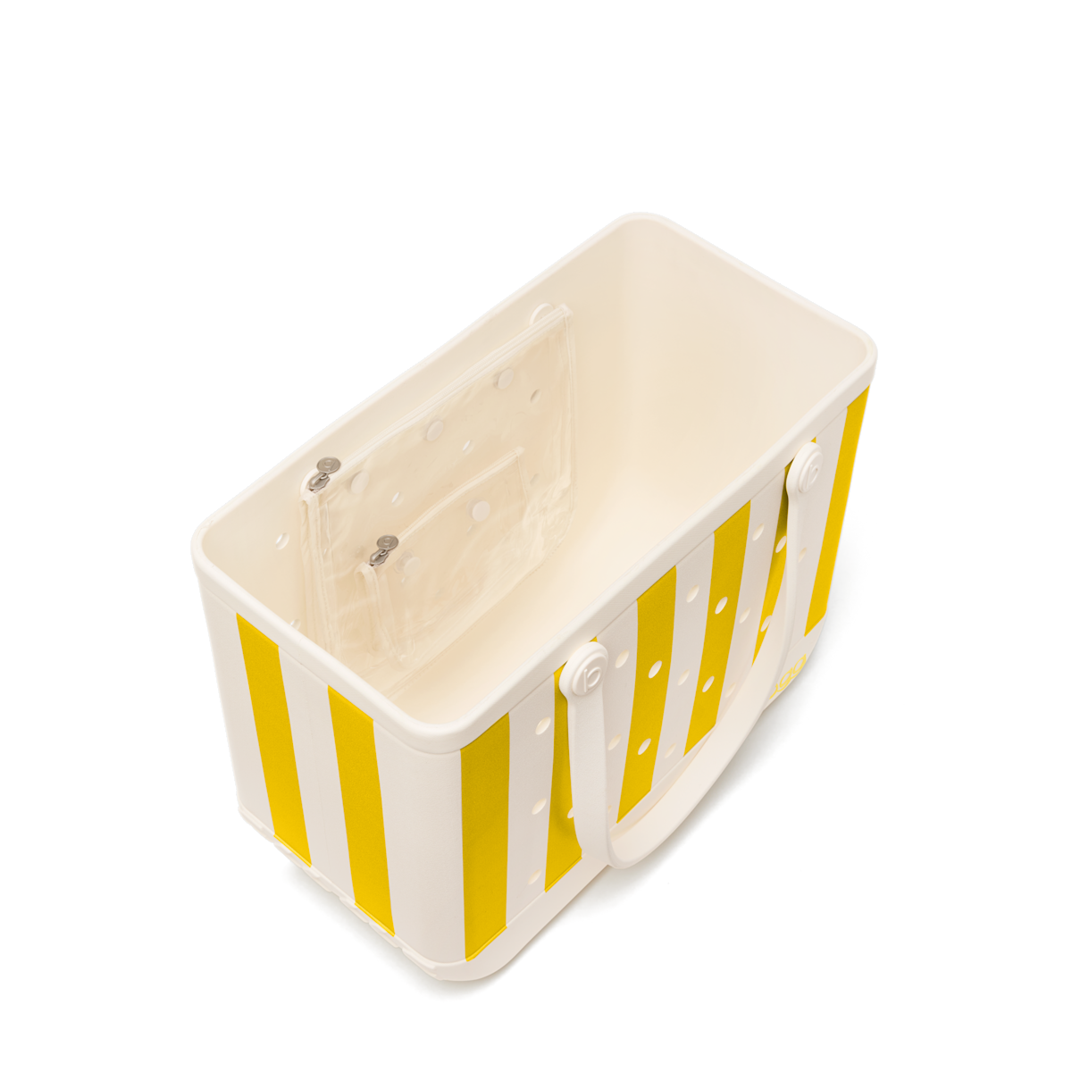 Large Washable Tote Bag Limoncello Yellow Stripe for Casual Carry