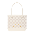 Medium Washable Tote Bag Checkered Coconut/Mushroom for Casual Carry