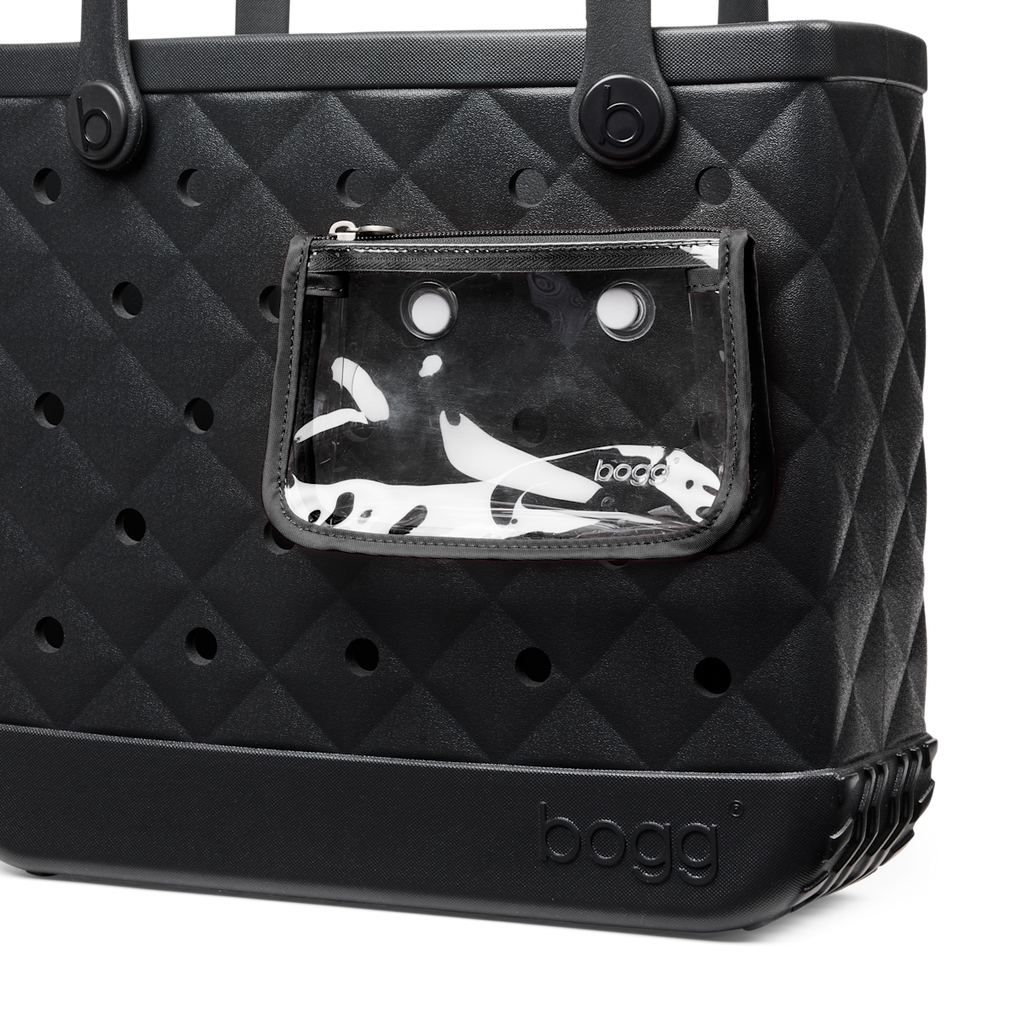 Medium Washable Tote Bag Quilted LBD Black for Casual Carry