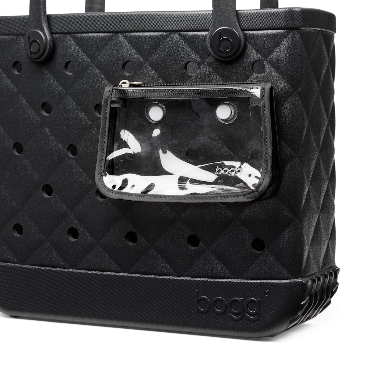 Medium Washable Tote Bag Quilted LBD Black for Casual Carry
