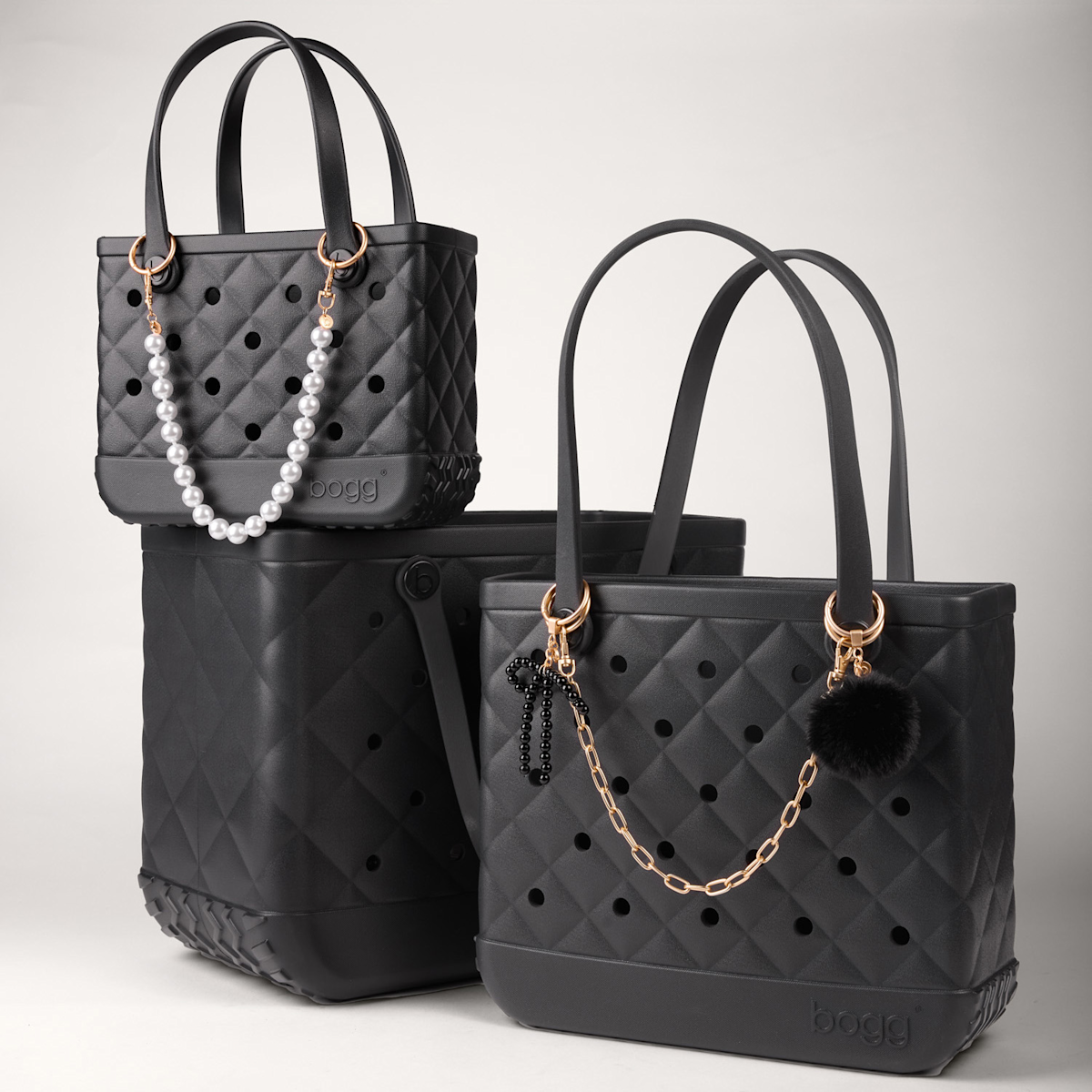 Medium Washable Tote Bag Quilted LBD Black for Casual Carry
